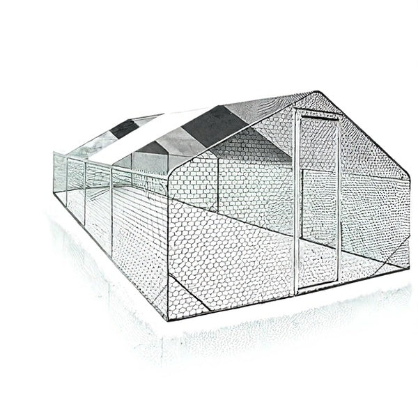 24 m² Gehege aus verzinktem Stahl mit verstärkter Struktur